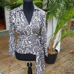 Ann Taylor Wrap Blouse/Top